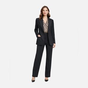 Worth New York Black Wool Blend Vintage Career Blazer and Trousers Women size 10